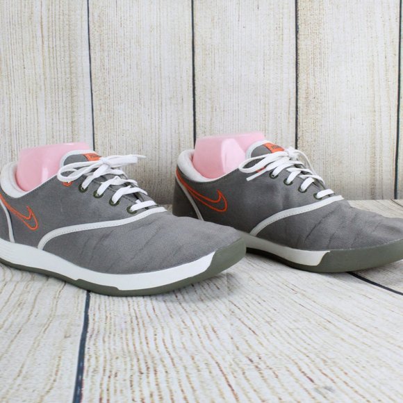NIKE Lunarlon Duet Sport Gray Canvas Round Toe Golf Sneaker Shoes US 7.5 - Picture 3 of 8